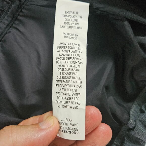 L.L. Bean Men's Jacket M Regular Blue Poly Nylon Integrated Hood Collar … - Picture 12 of 13